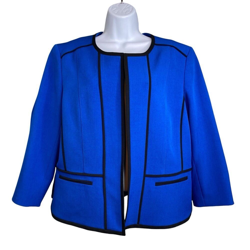 Vintage Nipon Boutique Women's Blue Jacket Size 14 Regal Old Money Elegant